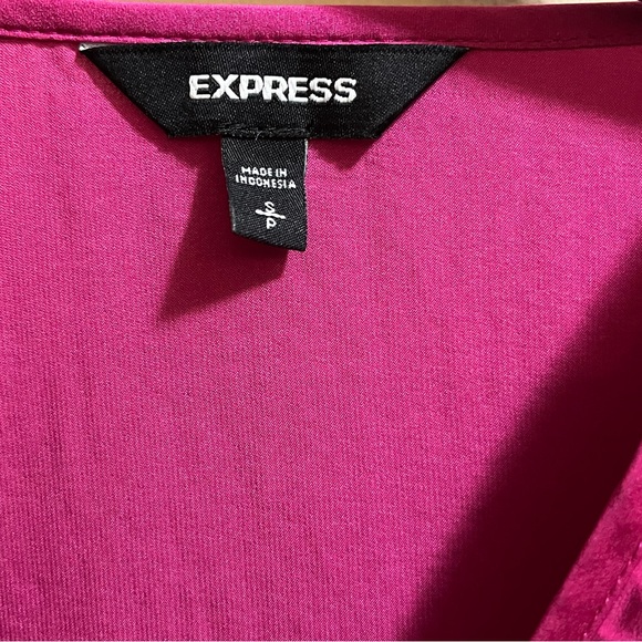 Express Balloon Sleeve V-Neck Blouse - Color Pink - Size Small - Picture 8 of 10